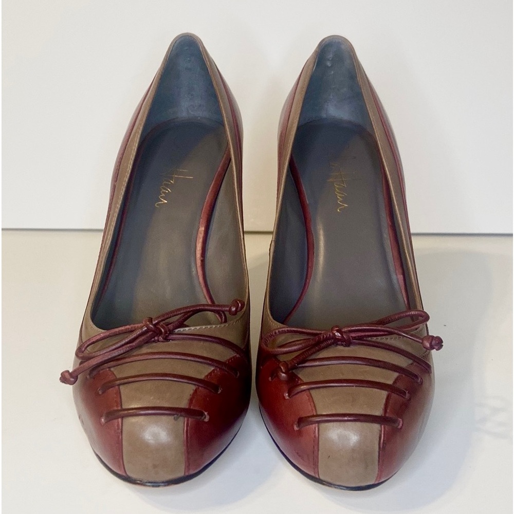 Cole Haan Dark Burgundy Victorian Leather Heels Size 6 - Picture 5 of 14